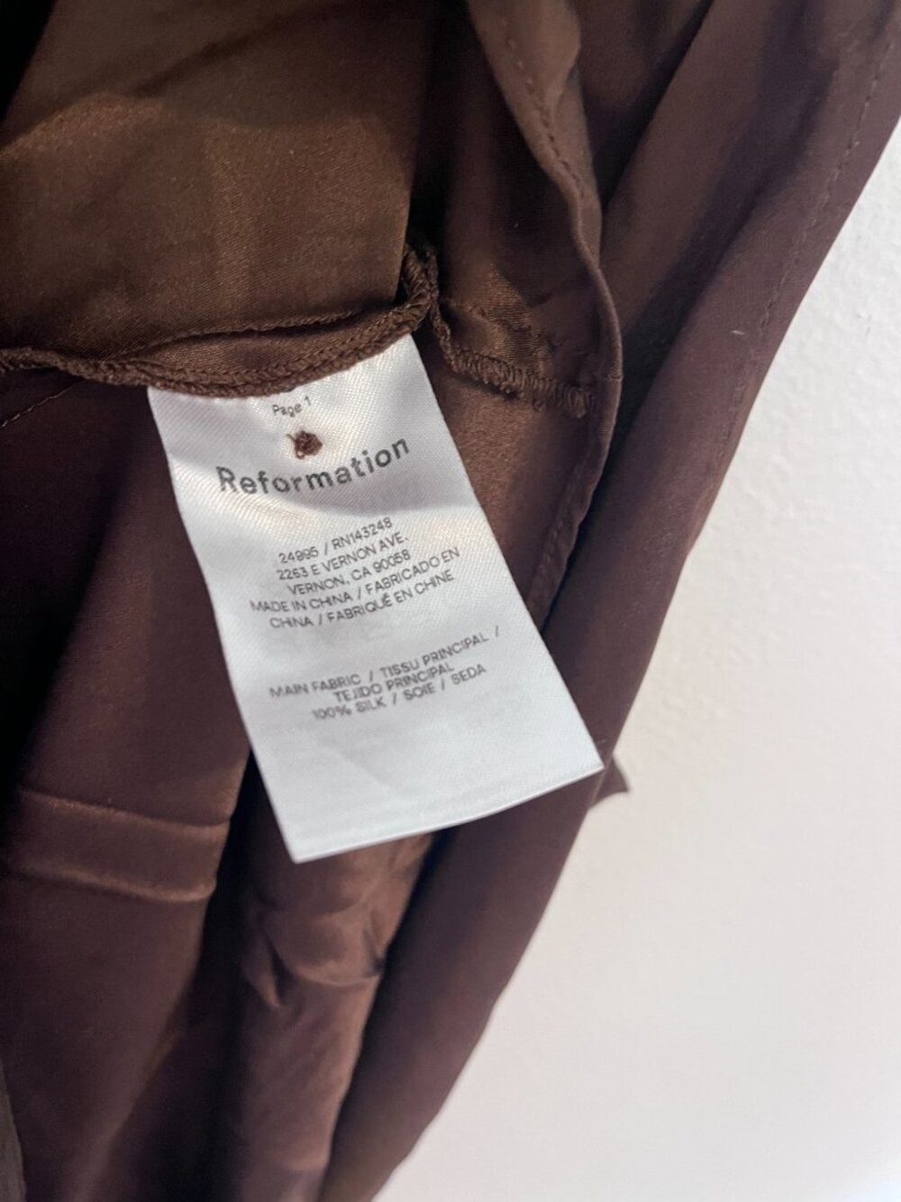 Reformation Provence Silk Dress in Cafe Size M (Altered) - Picture 9 of 14